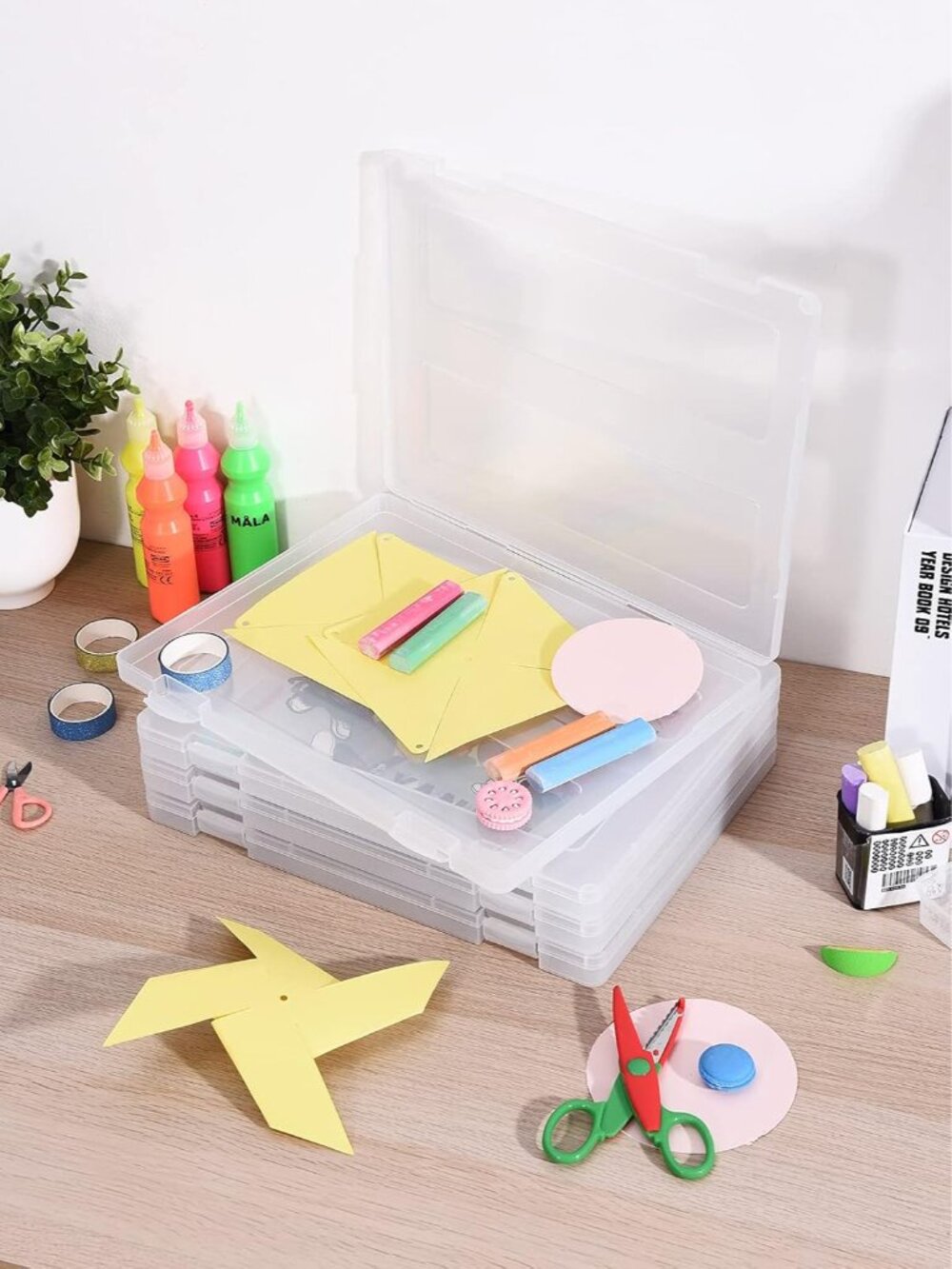 8 Pack A4 Paper Organizer Box, Plastic Board Game Storage for Art Supplies 8.5" - Picture 2 of 7